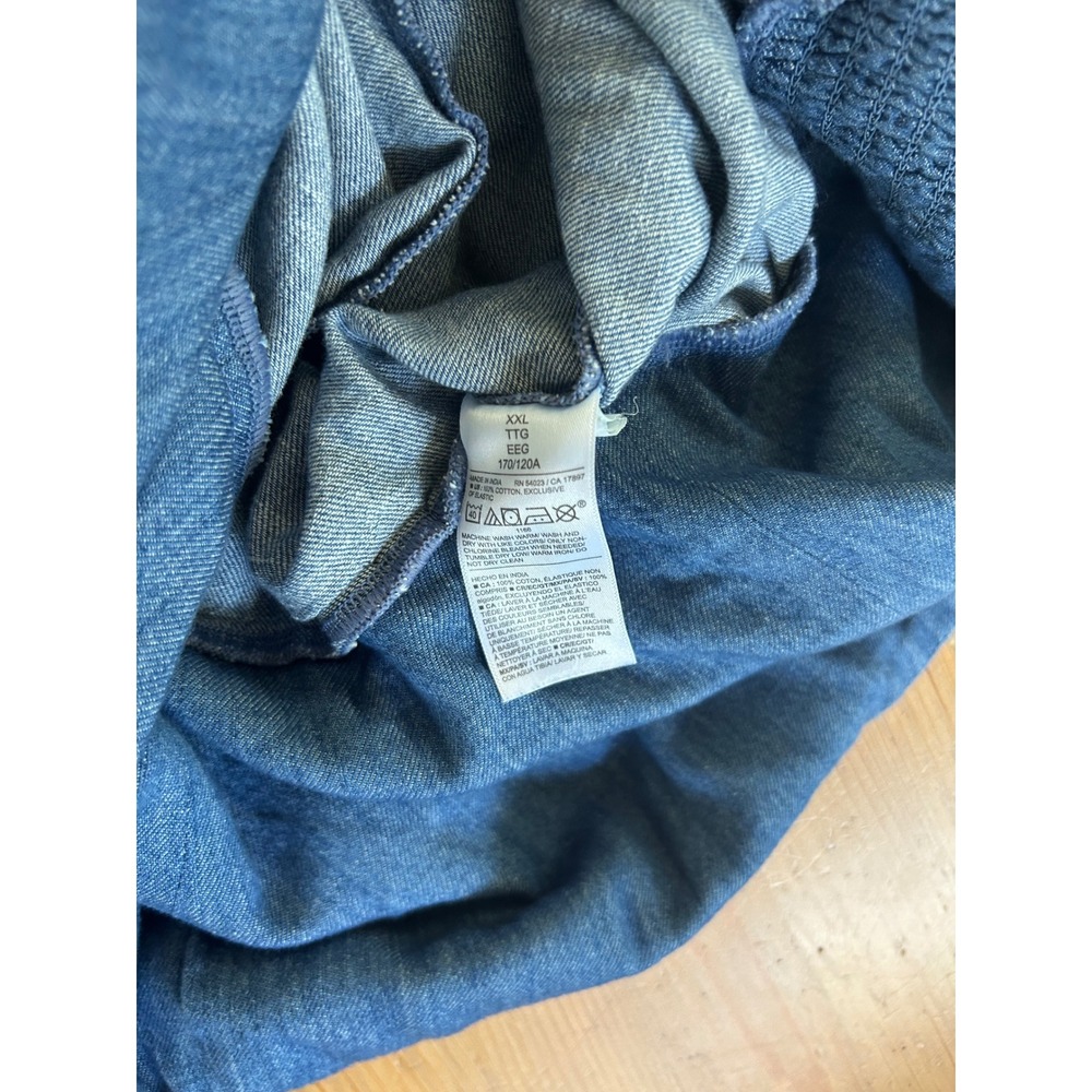 NWT Old Navy XXL Blue Denim Chambray Overall Button Wide Leg Jumpsuit Beach - Picture 7 of 11